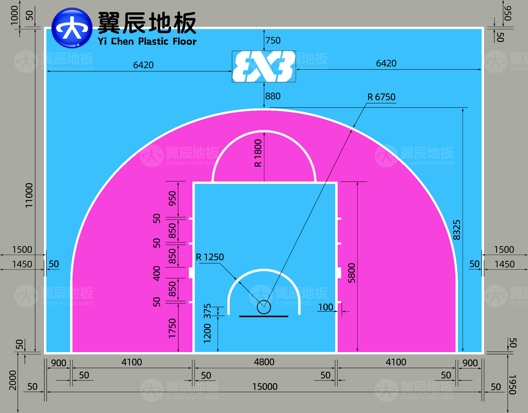 三對(duì)三籃球場(chǎng)尺寸 三對(duì)三籃球場(chǎng)尺寸